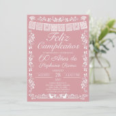Invitation Blush Rose Joyeux Anniversaire 60 ans (Debout devant)