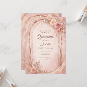 Invitation Blush Rose Luxe Or Quinceañera