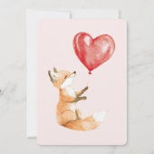 Invitation Blush rose mignon bois Fox Red Hearts Anniversaire (Dos)