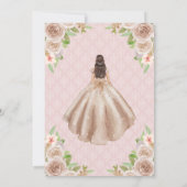 Invitation Blush Rose or Floral Princesse Tiara Sweet 16 (Dos)