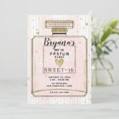 Invitation Blush Rose & Or Paris Parfum Douce Anniversaire 16 (Debout devant)