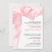 Invitation Blush Rose Pailletés Bow Quinceanera (Devant)