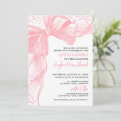 Invitation Blush Rose Pailletés Bow Quinceanera (Debout devant)
