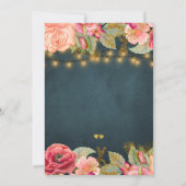 Invitation Blush rose pêche marine cordes or lumières doux 16 (Dos)