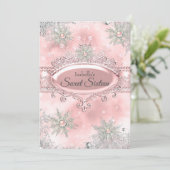 Invitation Blush Rose Princess Winter Wonderland Sweet 16 (Debout devant)