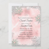 Invitation Blush Rose Princess Winter Wonderland Sweet 16 (Dos)