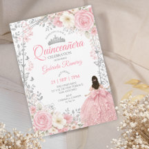 Blush Rose Quinceañera Papillons Argentés