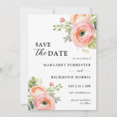 Invitation Blush Rose Ranunculus Mariage Floral Enregistrer L (Devant)
