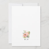 Invitation Blush Rose Ranunculus Mariage Floral Enregistrer L (Dos)
