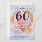 Invitation Blush rose rose blanc 60e anniversaire fête (Devant)