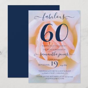 Invitation Blush rose rose blanc 60e anniversaire fête