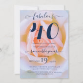 Invitation Blush rose rose blanc blanc 40e anniversaire invit (Devant)