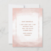 Invitation Blush Rose & Rose Gold Serez-Vous Ma Fille Fleur (Dos)