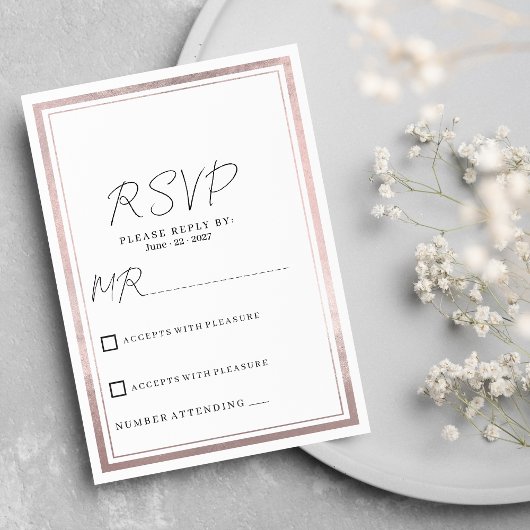 Invitation Blush rose rose or argent parties scintillant mari