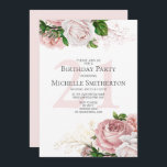 Invitation Blush rose Roses floraux Blanc 21e anniversaire<br><div class="desc">Elégante botanique moderne rose pastel floral (rose) et verdure sur le thème du jardin blanc invitation à la fête du 21e anniversaire. Le texte,  la police,  la taille de police et la couleur sont entièrement personnalisables,  donc cette carte peut être customisée pour répondre parfaitement à vos besoins.</div>