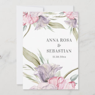 Invitation *~* Blush rose RSVP Bouquet floral AR15 Mariage