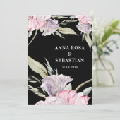 Invitation *~* Blush rose RSVP Rose floral AR15 Mariage (Debout devant)