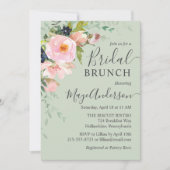 Invitation Blush Rose & Sage Green Floral Bridal Brunch (Devant)