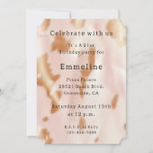 Invitation Blush Rose Tan Sud-Ouest Faux Cowhide Anniversaire (Devant)