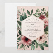 Invitation Blush Sage Anemone Wedding (Devant / Derrière)