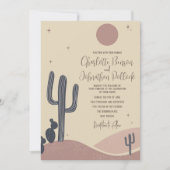 Invitation Blush & Sage Desert Saguaro Cactus Mariage (Devant)
