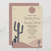 Invitation Blush & Sage Desert Saguaro Cactus Mariage (Devant / Derrière)