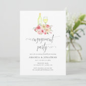 Invitation Blush & Sage Floral Engagement Party Dégustation d (Debout devant)
