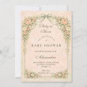 Invitation Blush Sage Rose Arch Baby Shower (Devant)
