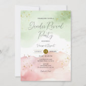 Invitation Blush Sage Vert & Rouge Genre Révéler Parties scin (Devant)