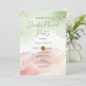 Invitation Blush Sage Vert & Rouge Genre Révéler Parties scin (Debout devant)