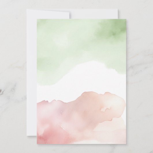 Invitation Blush Sage Vert & Rouge Genre Révéler Parties scin (Dos)