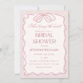 Invitation Blush She's Tying the Knot Lace Fête des mariées (Devant)