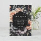 Invitation Blush & Slate Dramatic Bloom Wedding (Debout devant)