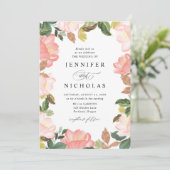 Invitation Blush Spring Floral | Mariage (Debout devant)