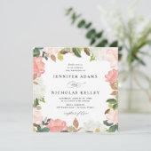 Invitation Blush Spring Floral | Mariage Carré (Debout devant)