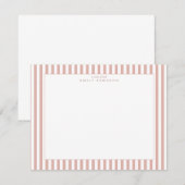 Invitation Blush Striped Note Card (Devant / Derrière)