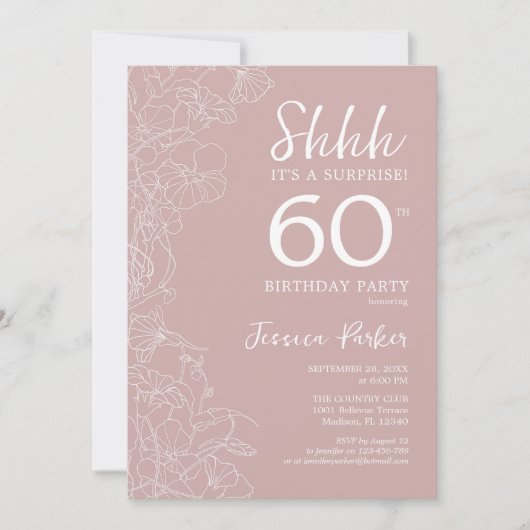 Invitation Blush Surprise 60e anniversaire (Devant)