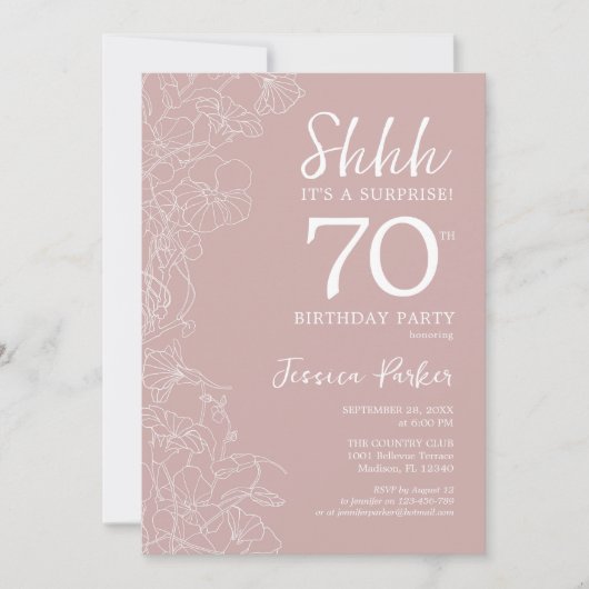 Invitation Blush Surprise 70e anniversaire (Devant)