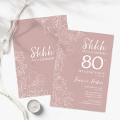 Invitation Blush Surprise 80e anniversaire