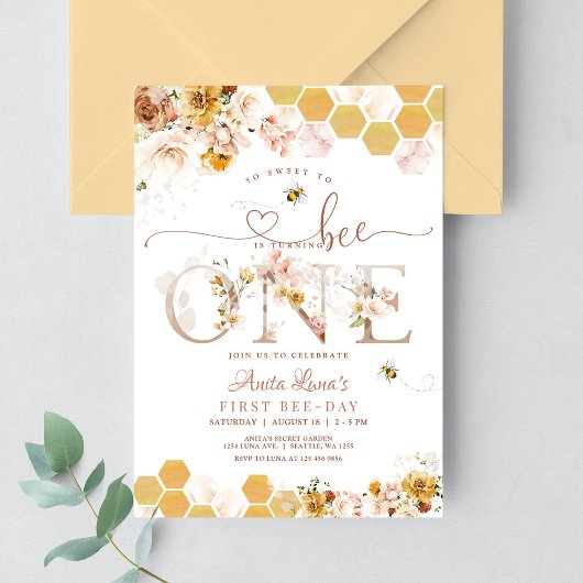 Invitation Blush tellement doux pour être un premier annivers