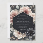 Invitation Blush Tenebrous Bloom Wedding (Devant)