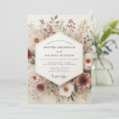 Invitation Blush Vintage Botanical Wedding (Debout devant)
