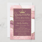 Invitation Blush violet rose or tendance Quinceañera Photo (Devant)