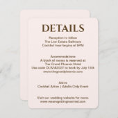 Invitation Blush Wedding Details Card | Soft Glam by JLI (Devant / Derrière)