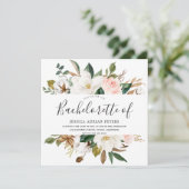 Invitation Blush & White Belle Fleurs Bachelorette Party (Debout devant)