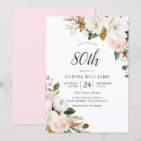 Blush White Elegant Flowers 80e anniversaire fête