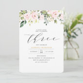 Invitation Blush White Floral & Eucalyptus Girl 3e anniversai (Debout devant)