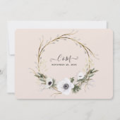 Invitation Blush White Floral Wreath Rustique Mariage virtuel (Dos)