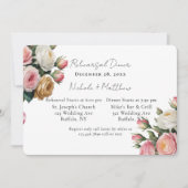 Invitation Blush White Gold Floral Rehearsal Dinner (Devant)
