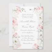Invitation Blush & White Roses Floral Garden Mariage (Devant)